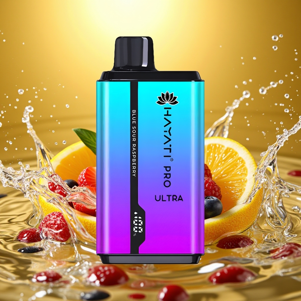 Hayati Pro Ultra 15000 Puffs 850mAh 24ml 2% Mirtilo Morango Mentolado Framboesa Menta Azul