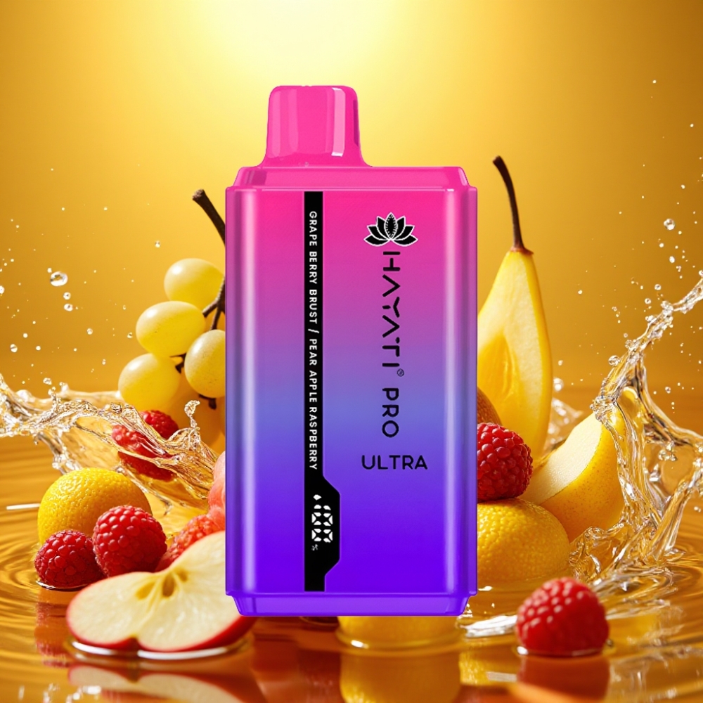 Hayati Pro Ultra 15000 Puffs 850mAh 24ml 2% Uva Frutas Vermelhas Pera Maçã Framboesa