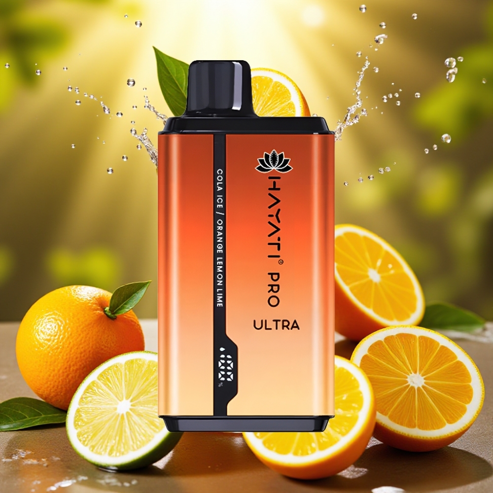 Hayati Pro Ultra 15000 Puffs 850mAh 2×12ml 2% Cola Gelo Laranja Limão Lima