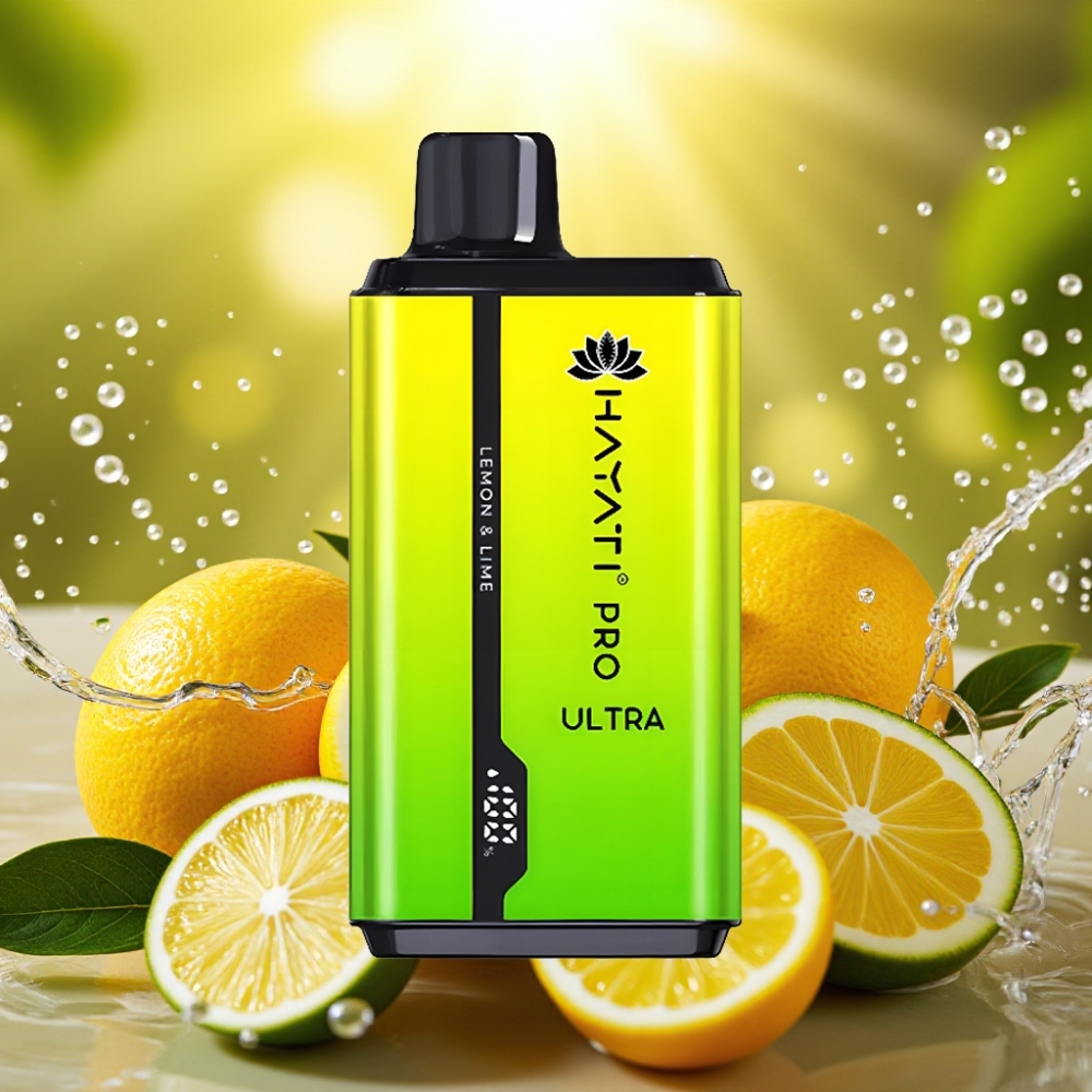 Hayati Pro Ultra 15000 Puffs 850mAh 2×12ml 2% Limão & Lima 49 Sabores
