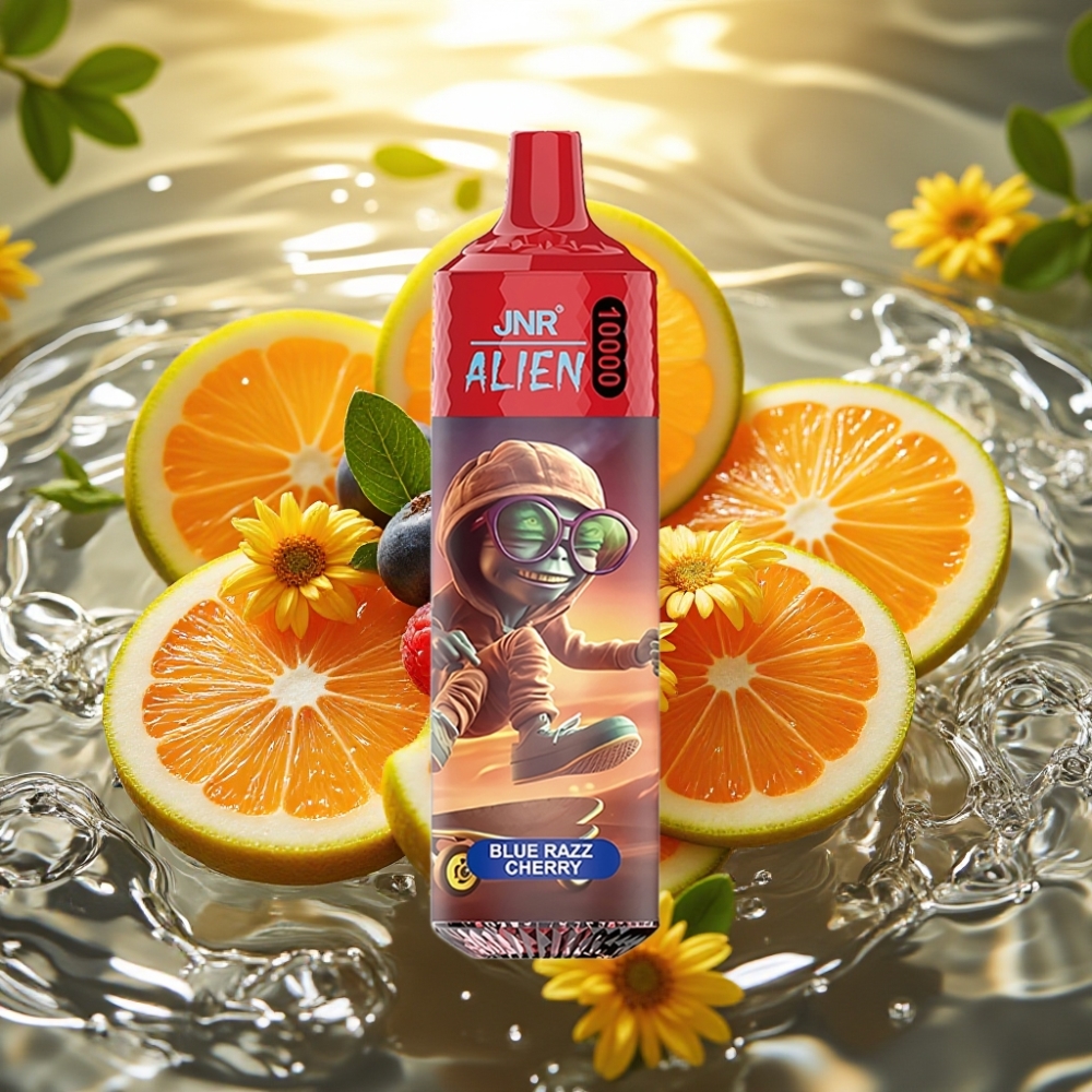 JNR Alien 10000 Puffs 850mAh 1.2Ohm Mesh 20ml Tipo-C RGB Blue Razz Cherry JNR Alien 10000 Puffs 850mAh 1.2Ohm Mesh 20ml Tipo-C RGB Blue Razz Cherry