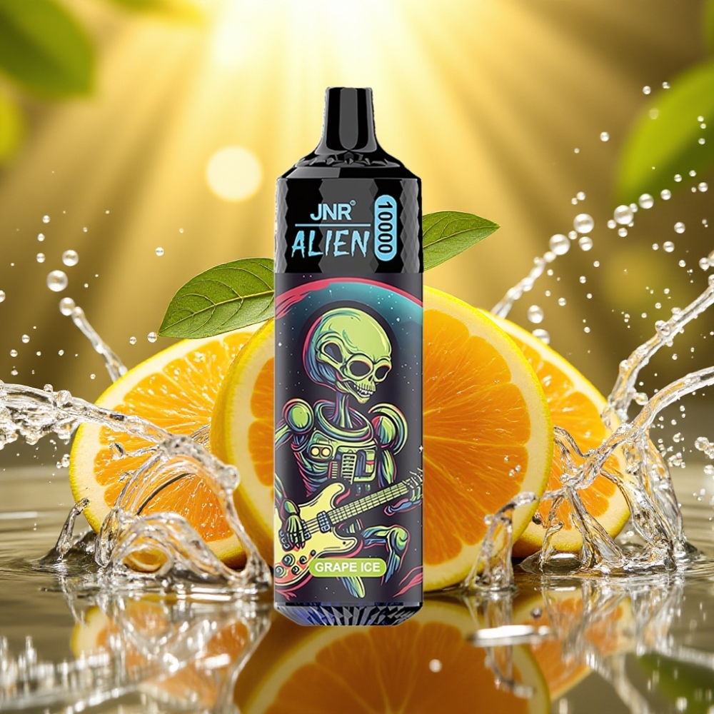 JNR Alien 10000 Puffs 850mAh 1.2 Ohm Mesh 20ml Tipo-C LED RGB Sabor Uva Gelo JNR Alien 10000 Puffs 850mAh 1.2 Ohm Mesh 20ml Tipo-C LED RGB Sabor Uva Gelo