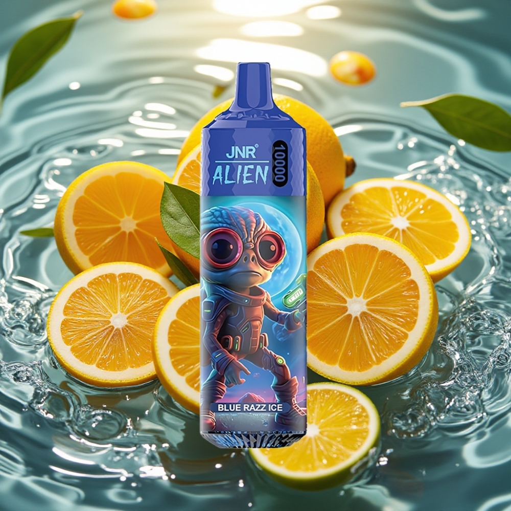 JNR Alien 10000 Puffs 850mAh 1.2Ω RGB Tipo-C Mirtilo Azul Gelo