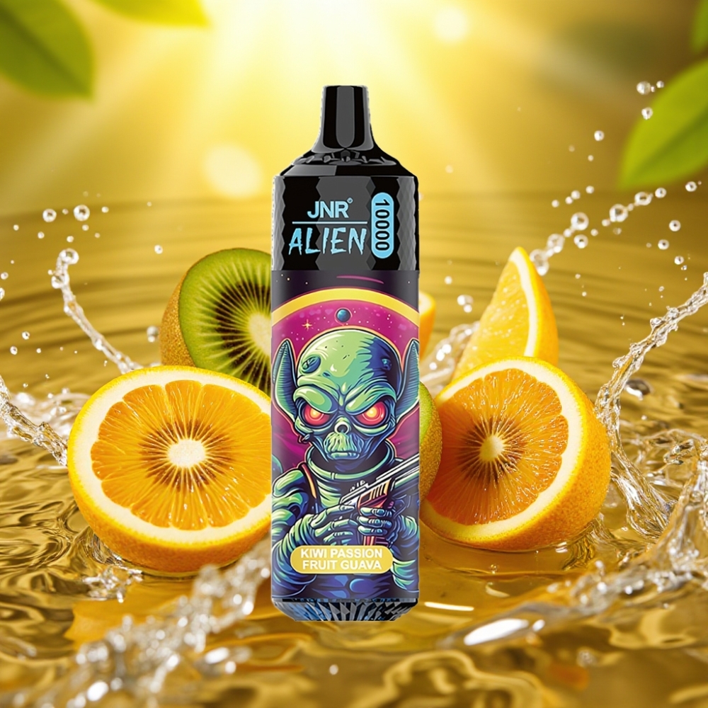 JNR Alien 10000 Puffs RGB LED 850mAh Tipo-C Maracujá Kiwi Goiaba