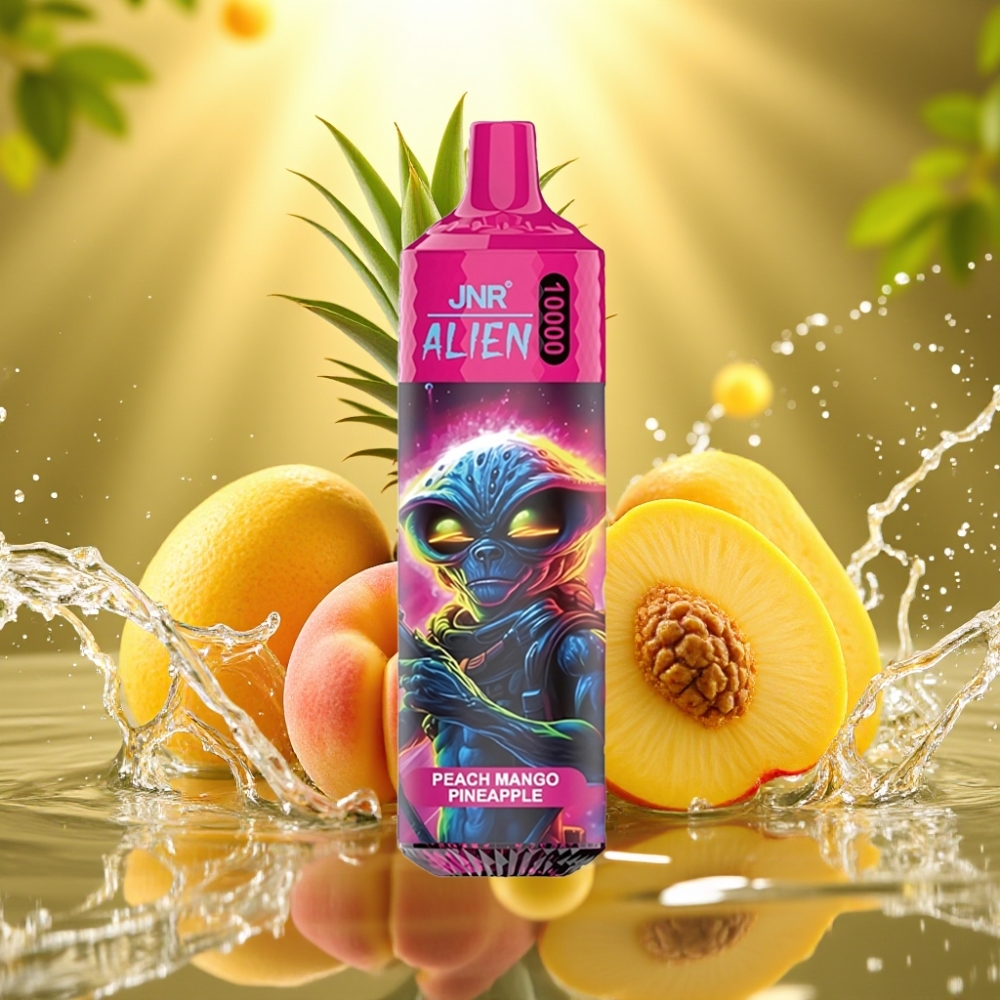 JNR Alien 10000 Puffs RGB LED 850mAh Tipo-C Pêssego Manga Abacaxi