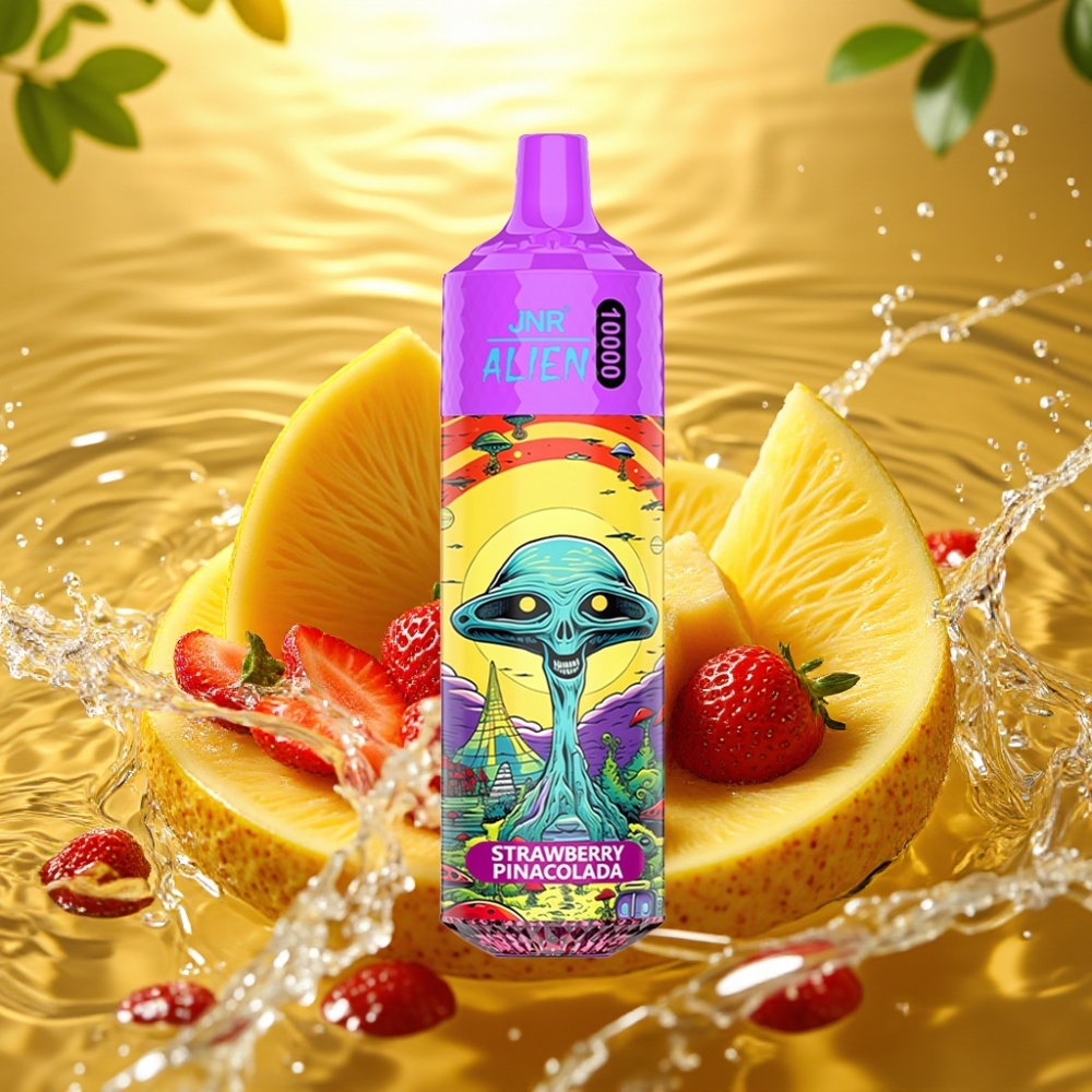 JNR Alien 10000 Puffs RGB LED Tipo-C Morango Pina Colada 20ml 850mAh 1.2 Ohm Mesh
