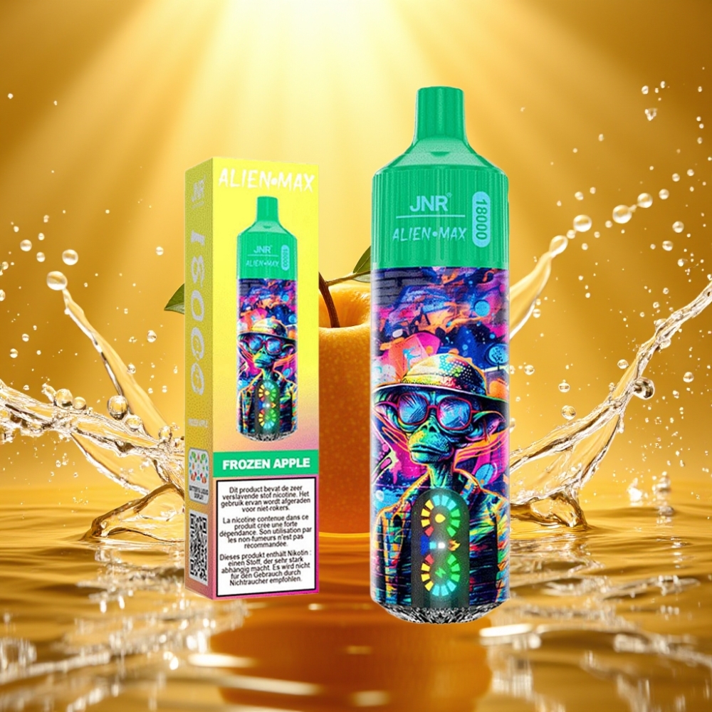 JNR Alien Max 18000 Puffs Disposable Vape Maçã Gelada LED Inteligente Dual Mesh 28ml