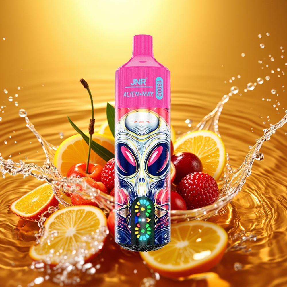JNR Alien Max 18000 Puffs LED Dual Mesh 28ml Cereja e Frutas Silvestres
