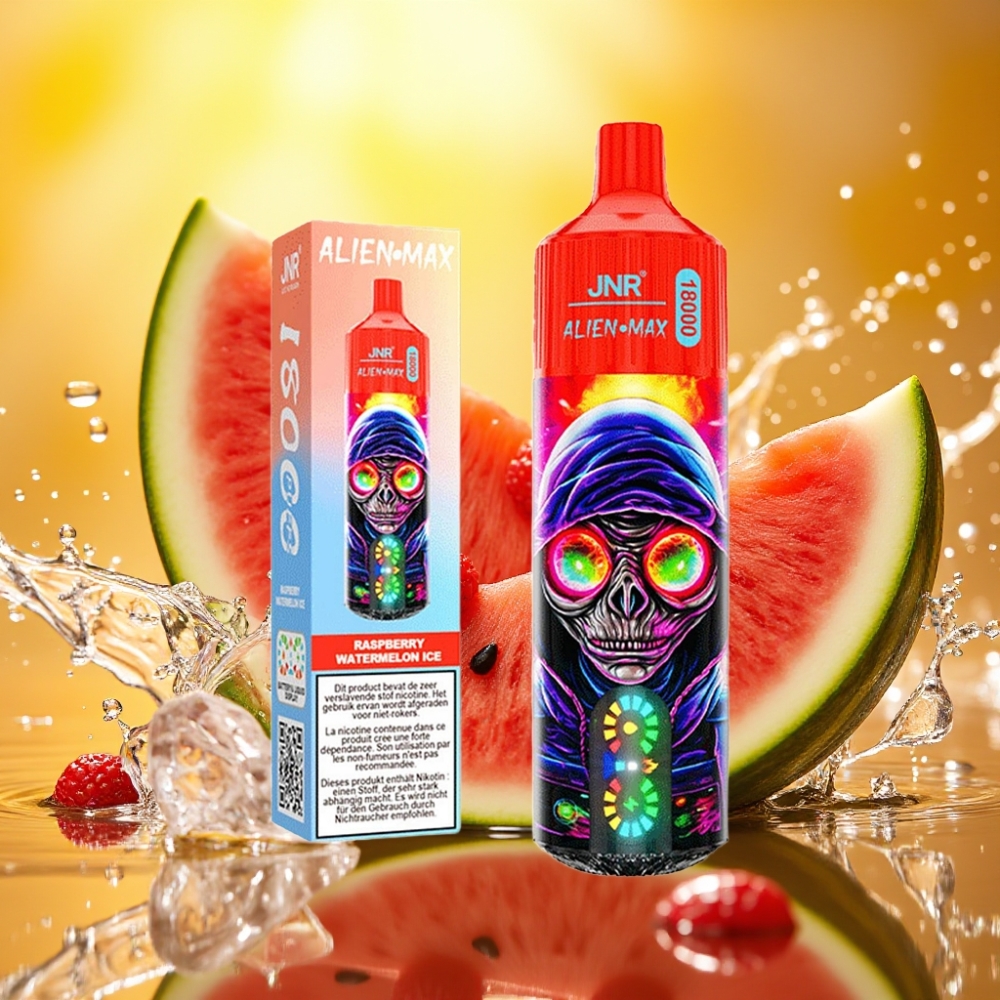 JNR Alien Max 18000 Puffs LED Dual Mesh 28ml Framboesa Melancia Gelo
