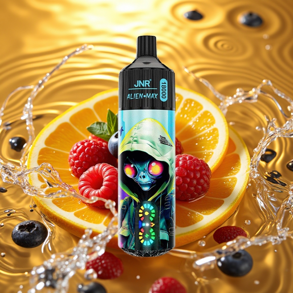 JNR Alien Max 18000 Puffs LED Dual Mesh 28ml Mirtilo Framboesa