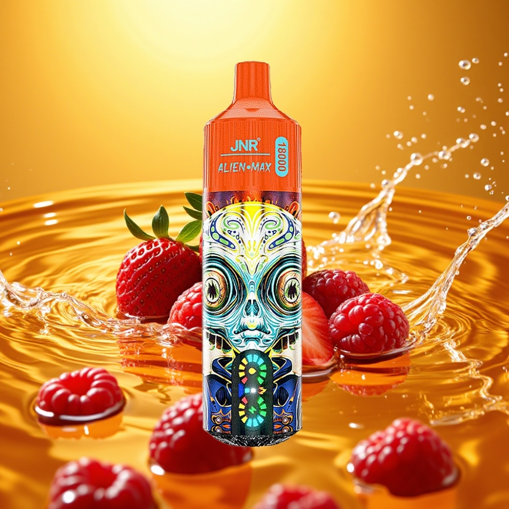 JNR Alien Max 18000 Puffs LED Dual Mesh 28ml Morango Framboesa Cereja