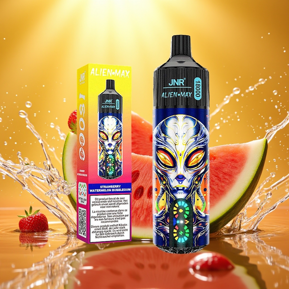 JNR Alien Max 18000 Puffs LED Dual Mesh 28ml Morango Melancia Chiclete
