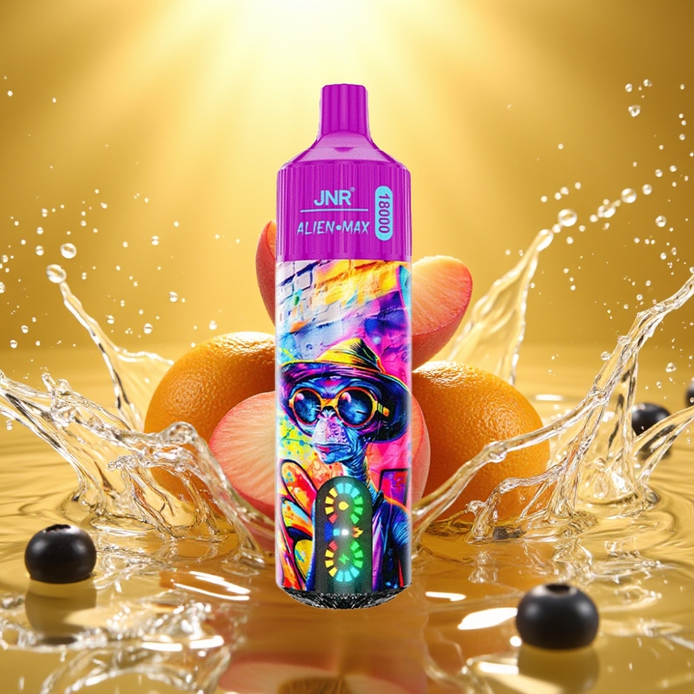 JNR Alien Max 18000 Puffs LED Dual Mesh 28ml Pêssego Blueberry Doce