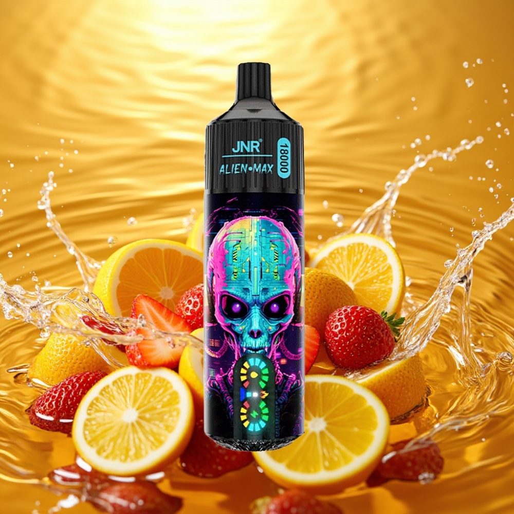 JNR Alien Max 18000 Puffs LED Dual Mesh Hubba Bubba Morango Disposable Vape