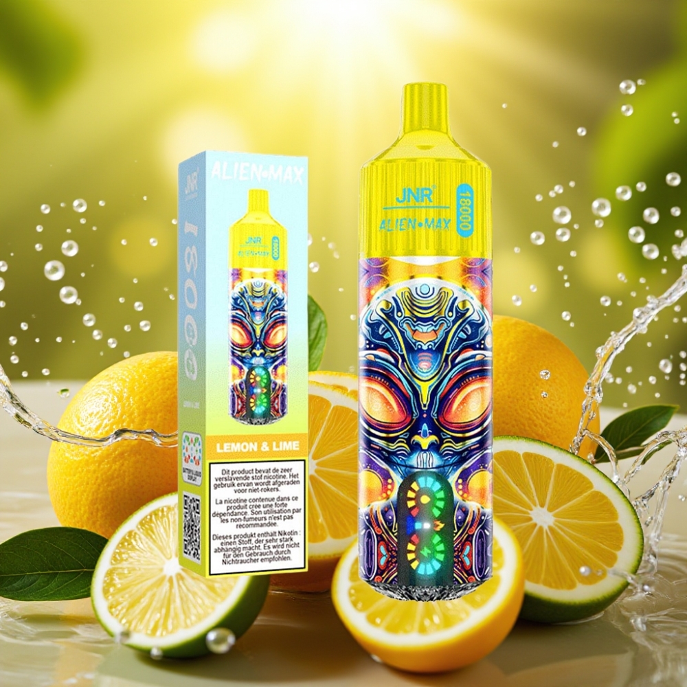 JNR Alien Max 18000 Puffs distributor Portugal LED Dual Mesh 28ml Limão & Lima