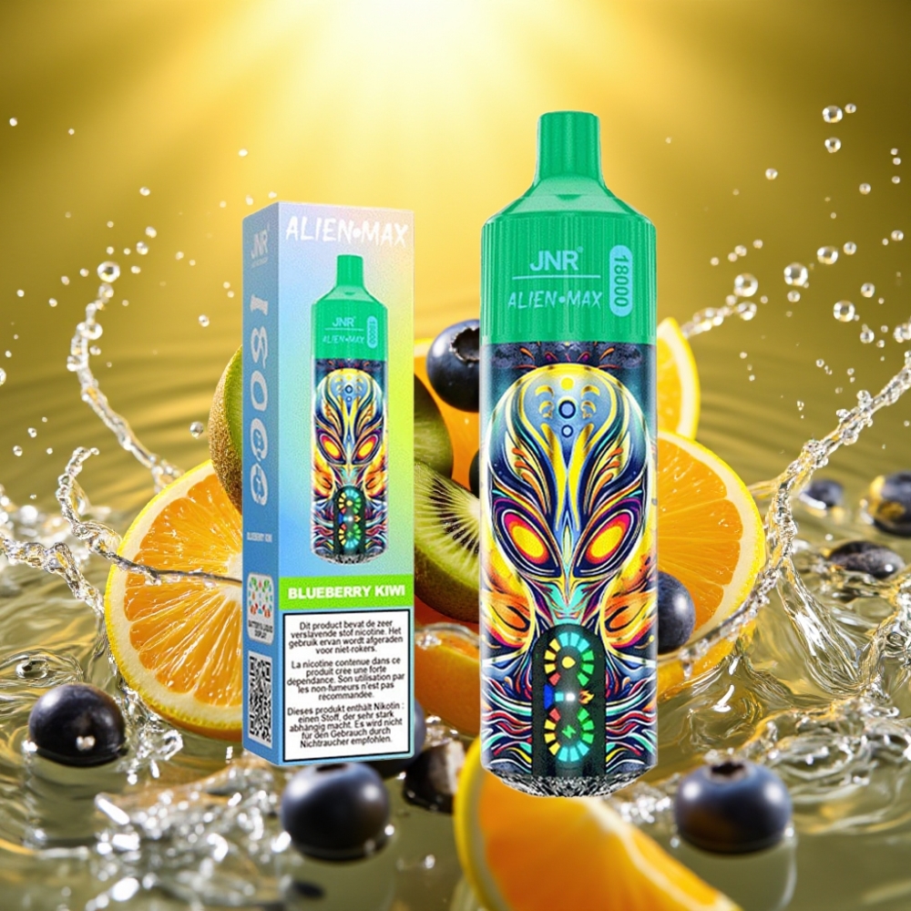 JNR Alien Max 18000 Puffs distributor Portugal LED Dual Mesh 28ml Mirtilo Kiwi