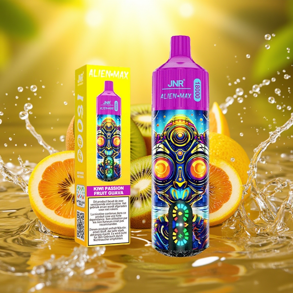 JNR Alien Max 18000 Puffs distributor Portugal LED Dual Mesh Kiwi Maracujá Goiaba