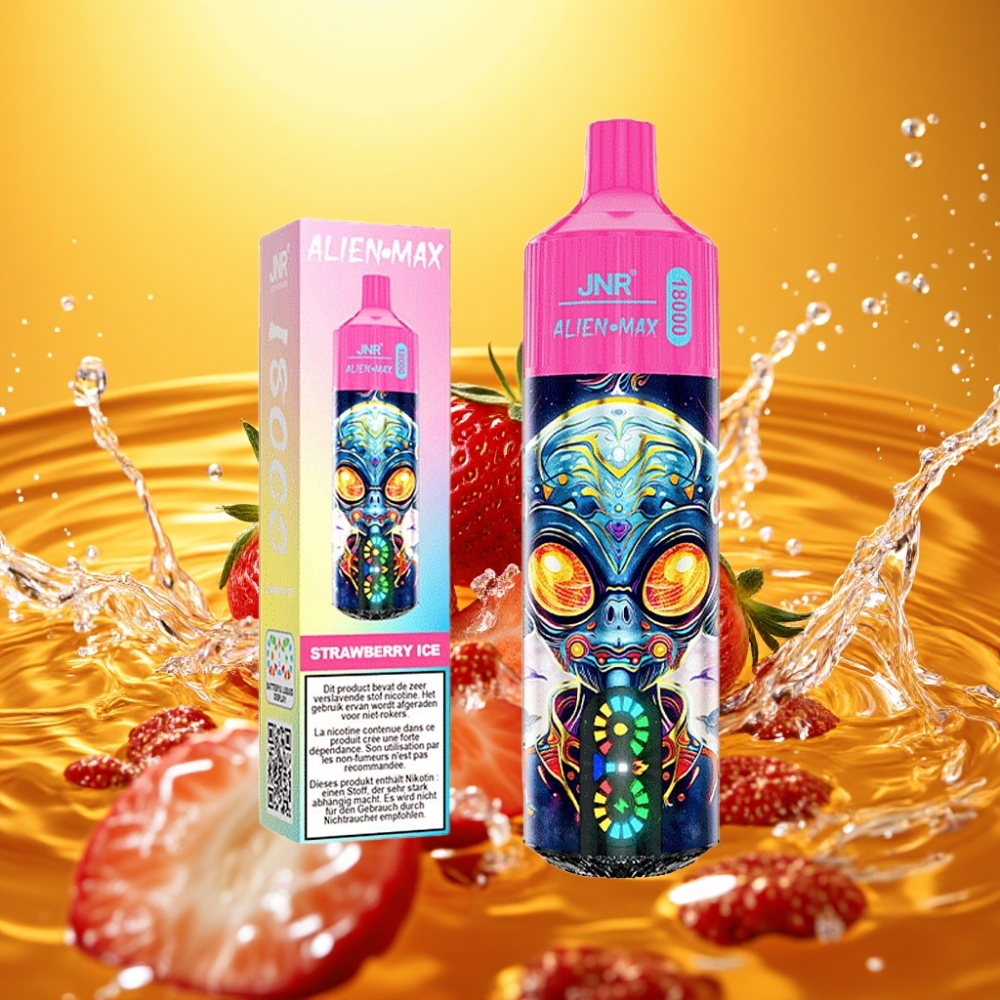 JNR Alien Max 18000 Puffs distributor Portugal LED Dual Mesh Morango Gelo