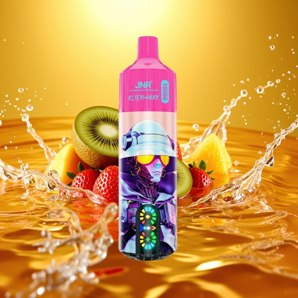 JNR Alien Max 18000 Puffs distributor Portugal LED Dual Mesh Tipo-C Morango Kiwi