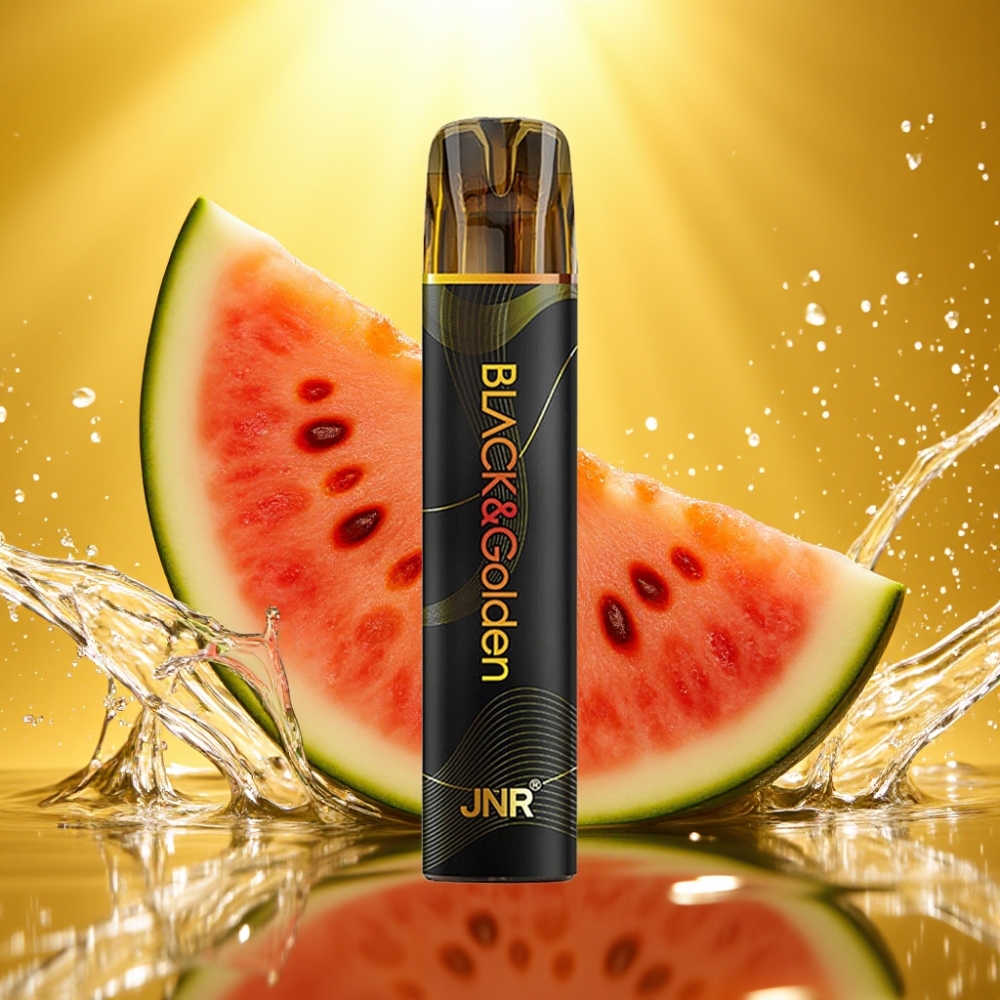 JNR Black&Golden 800 Puffs 550mAh 2ml TPD Sem Carga 2% Nic Sabor Chiclete de Melancia