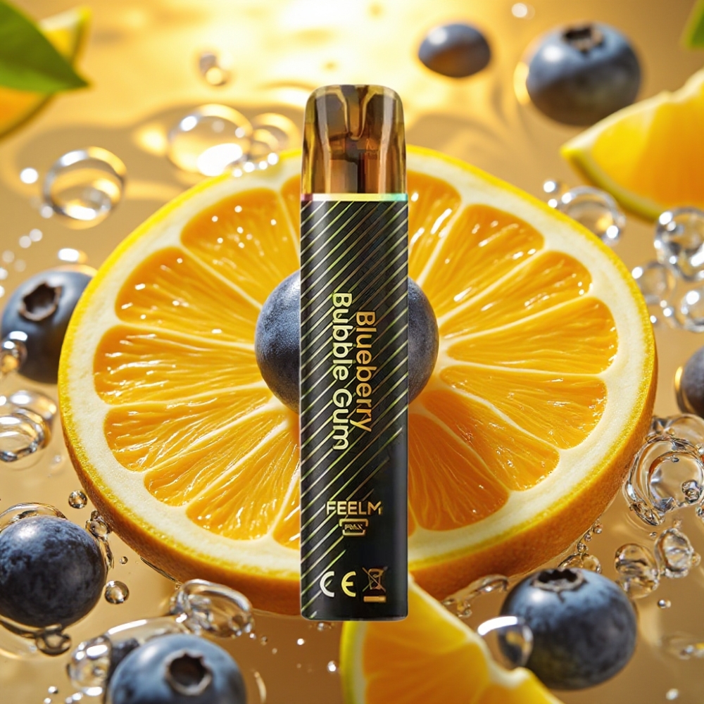 JNR Black&Golden 800 Puffs 550mAh 2ml TPD Sem Carga 2% Nicotina Mirtilo Chiclete