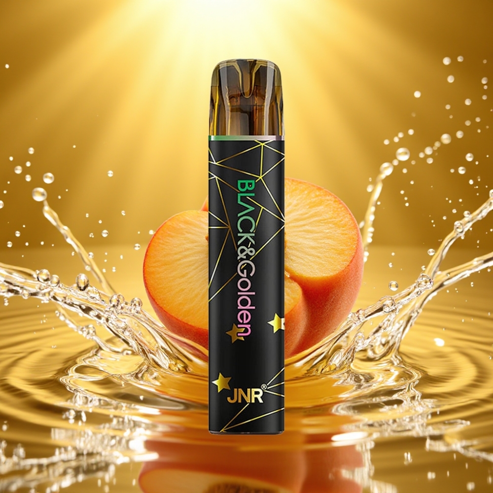 JNR Black&Golden 800 Puffs Disposable Vape Pêssego Frutado 550mAh 2ml TPD 2% Nic
