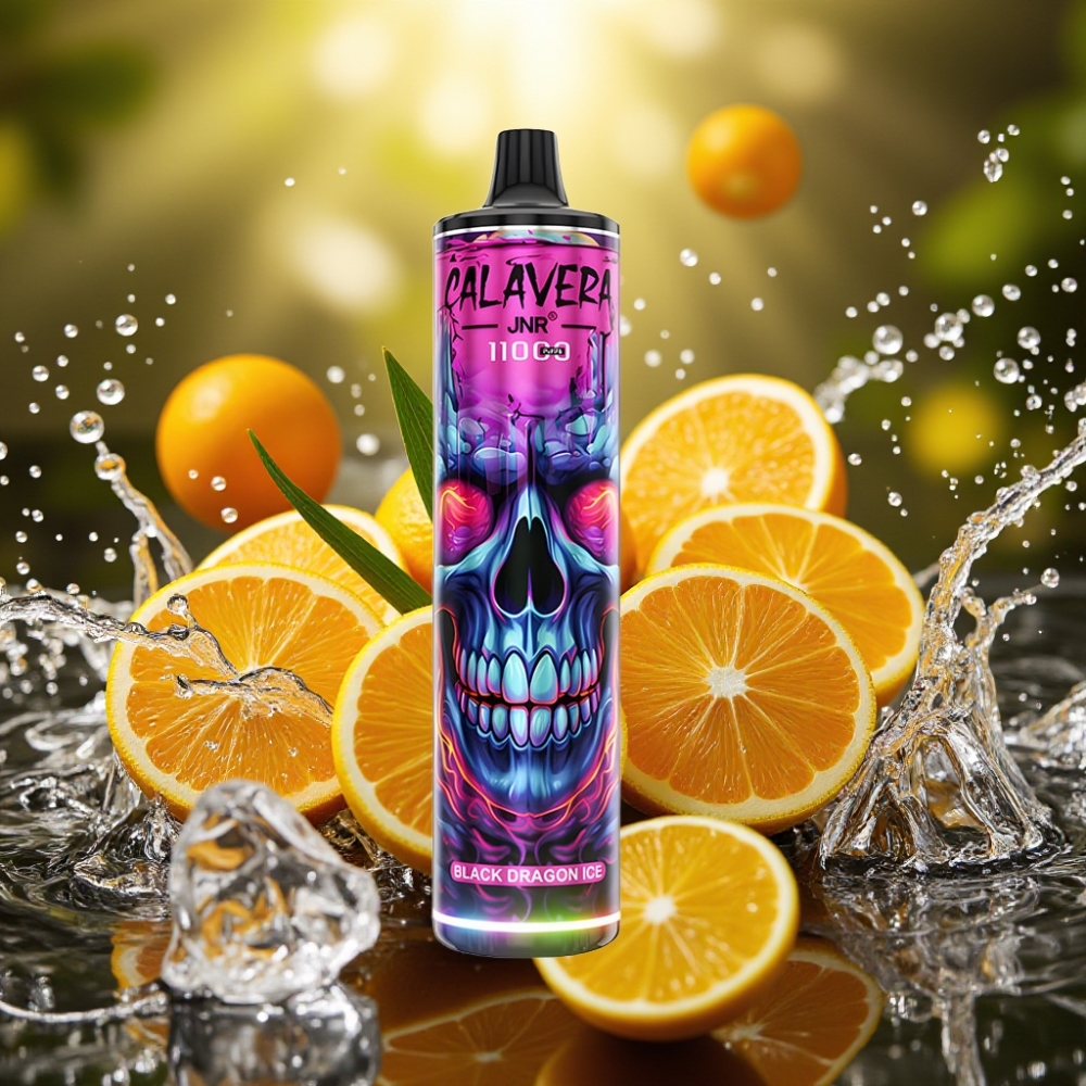 JNR Calavera 11000 Puffs Recarregável USB-C 850mAh 21ml 1.0ohm Dragão Negro Gelo JNR Calavera 11000 Puffs Recarregável USB-C 850mAh 21ml 1.0ohm Dragão Negro Gelo