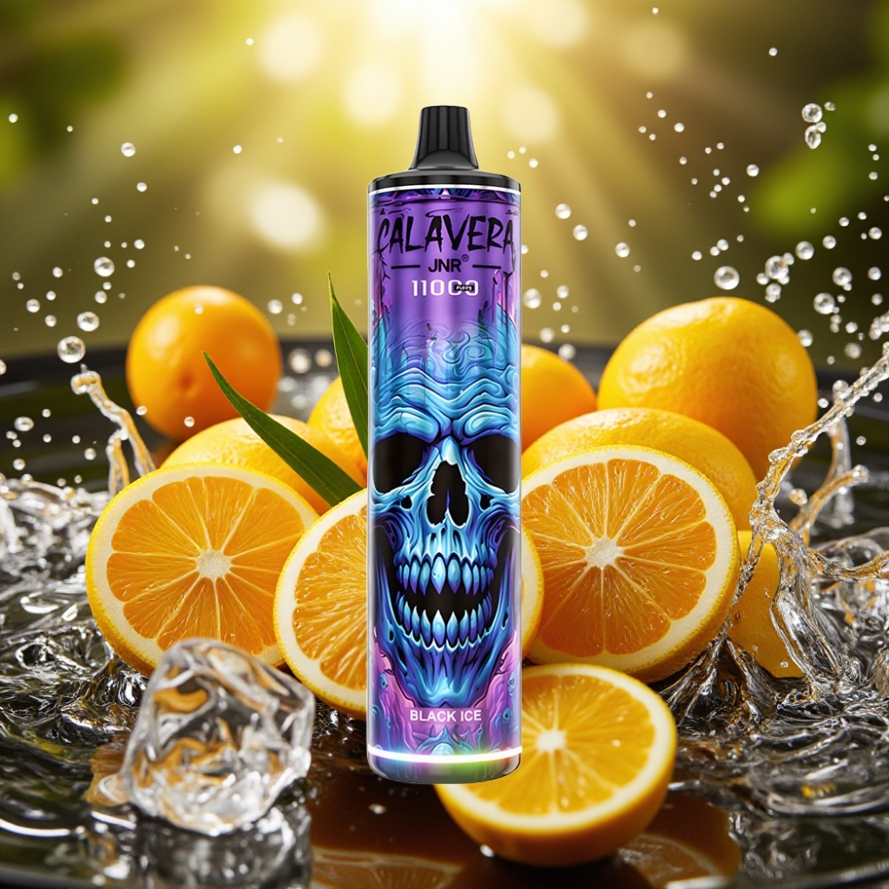 JNR Calavera 11000 Puffs Recarregável USB-C 850mAh 21ml 1.0ohm Gelo Negro JNR Calavera 11000 Puffs Recarregável USB-C 850mAh 21ml 1.0ohm Gelo Negro
