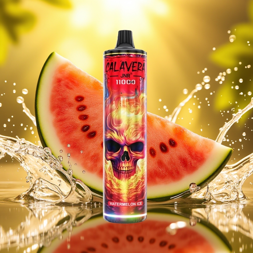 JNR Calavera 11000 Puffs Recarregável USB-C 850mAh 21ml 1.0ohm Melancia Gelo JNR Calavera 11000 Puffs Recarregável USB-C 850mAh 21ml 1.0ohm Melancia Gelo