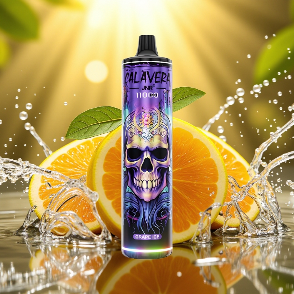 JNR Calavera 11000 Puffs Recarregável USB-C 850mAh 21ml 1.0ohm Uva Gelo JNR Calavera 11000 Puffs Recarregável USB-C 850mAh 21ml 1.0ohm Uva Gelo