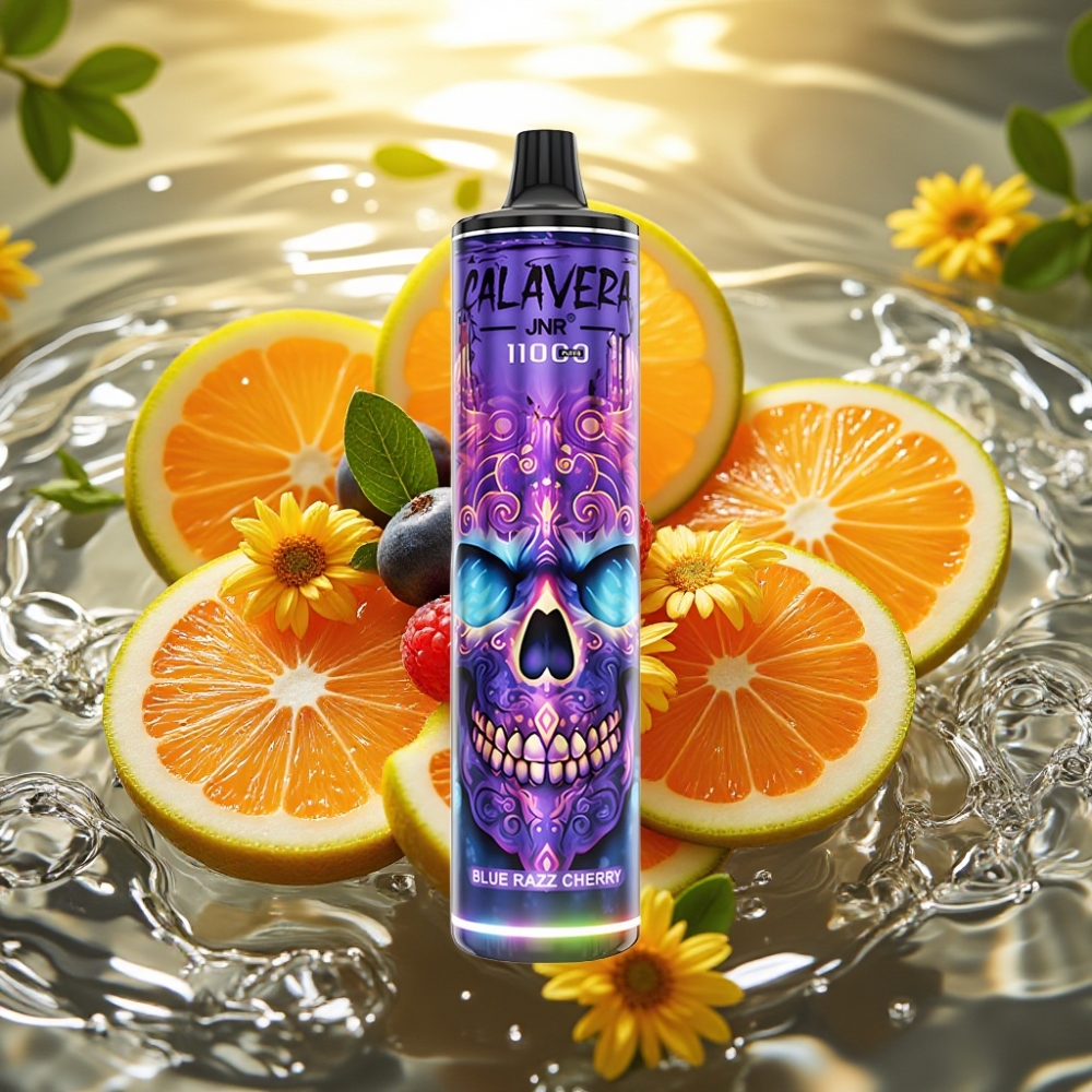 JNR Calavera 11000 Puffs USB-C 850mAh 21ml 1.0ohm Menta Azul Cereja