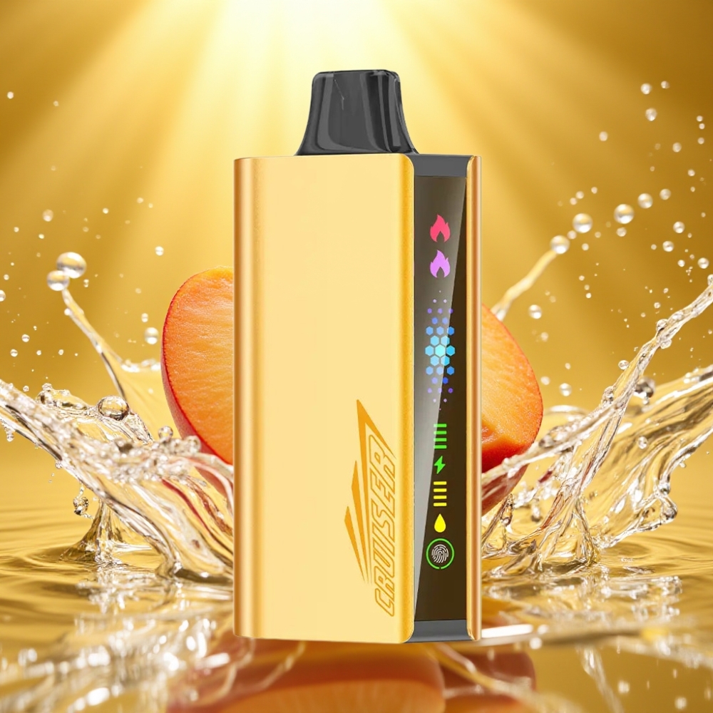 JNR Cruiser 12000 Puffs Sem Recarga Vape Pêssego Gelo Tela Animação Toque Digital Duplo Modo