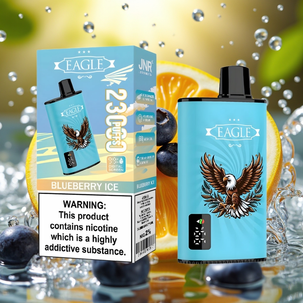JNR EAGLE Smart 23000 Puffs Digital Screen 1.0ohm Mesh 750mAh Type-C 25ml 2% Mirtilo Gelo