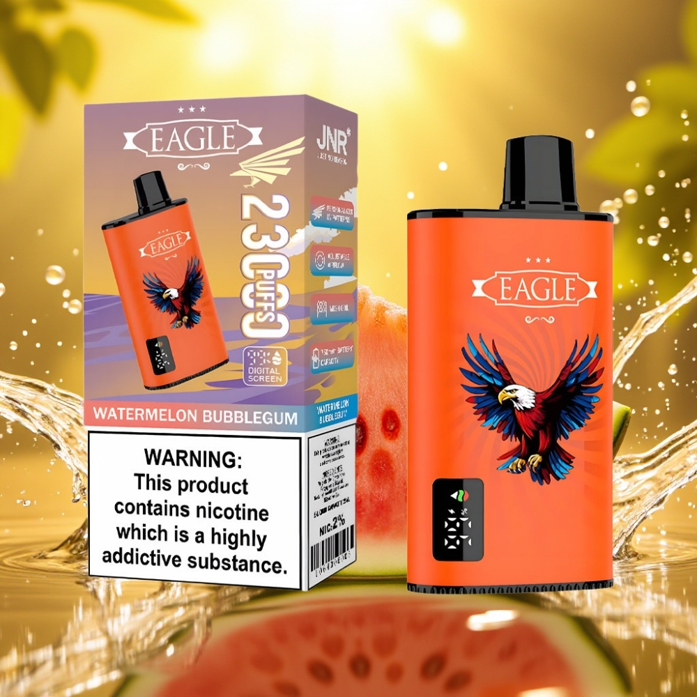JNR EAGLE Smart 23000 Puffs Digital Screen 1.0ohm Mesh Ajustável Melancia Chiclete