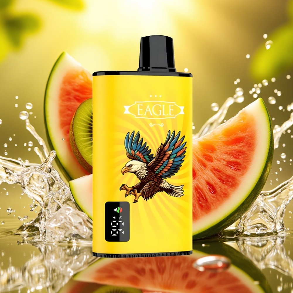 JNR EAGLE Smart 23000 Puffs Digital Screen 1.0ohm Mesh Coil Ajustável Kiwi Melancia Gelo JNR EAGLE Smart 23000 Puffs Digital Screen 1.0ohm Mesh Coil Ajustável Kiwi Melancia Gelo