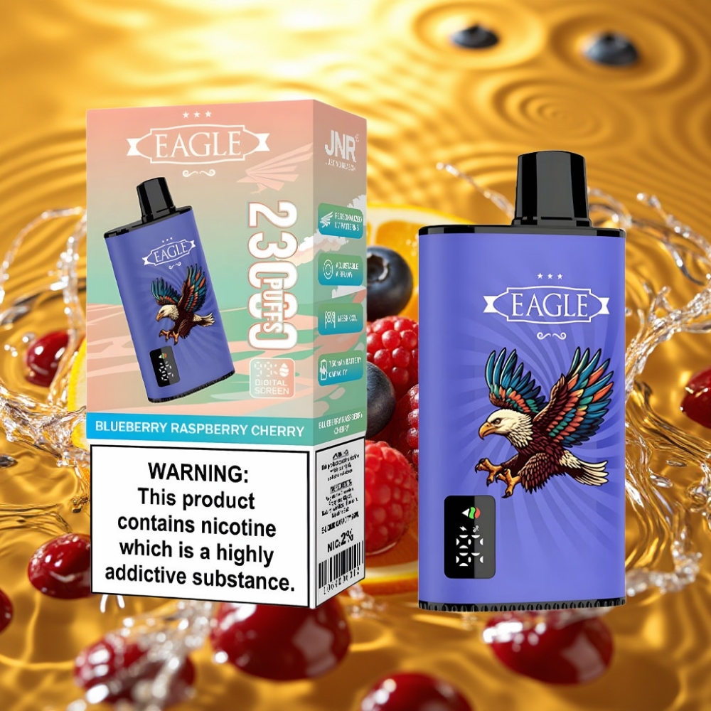 JNR EAGLE Smart 23000 Puffs Digital Screen 1.0ohm Mesh Coil Ajustável Mirtilo Framboesa Cereja