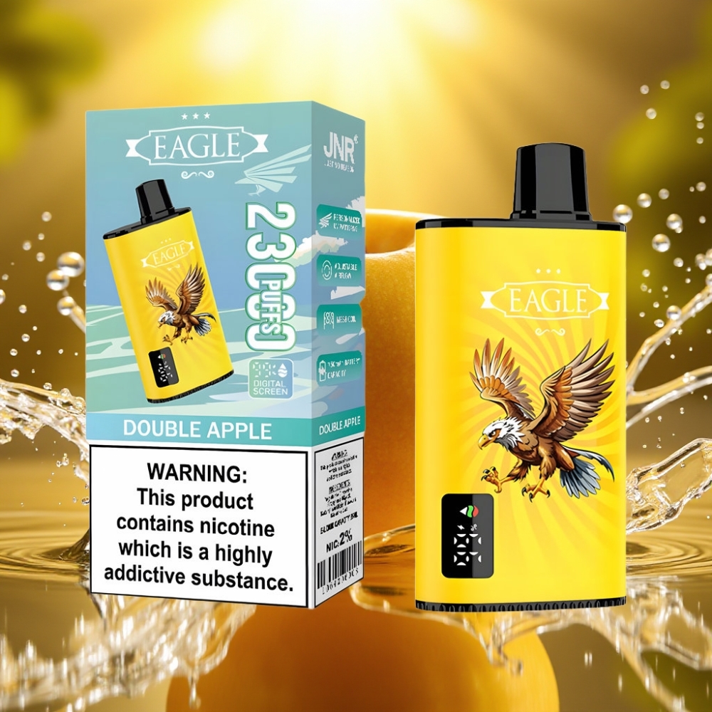JNR EAGLE Smart 23000 Puffs Disposable Vape Maçã Dupla Tela Digital 1.0ohm Mesh Fluxo de Ar Ajustável