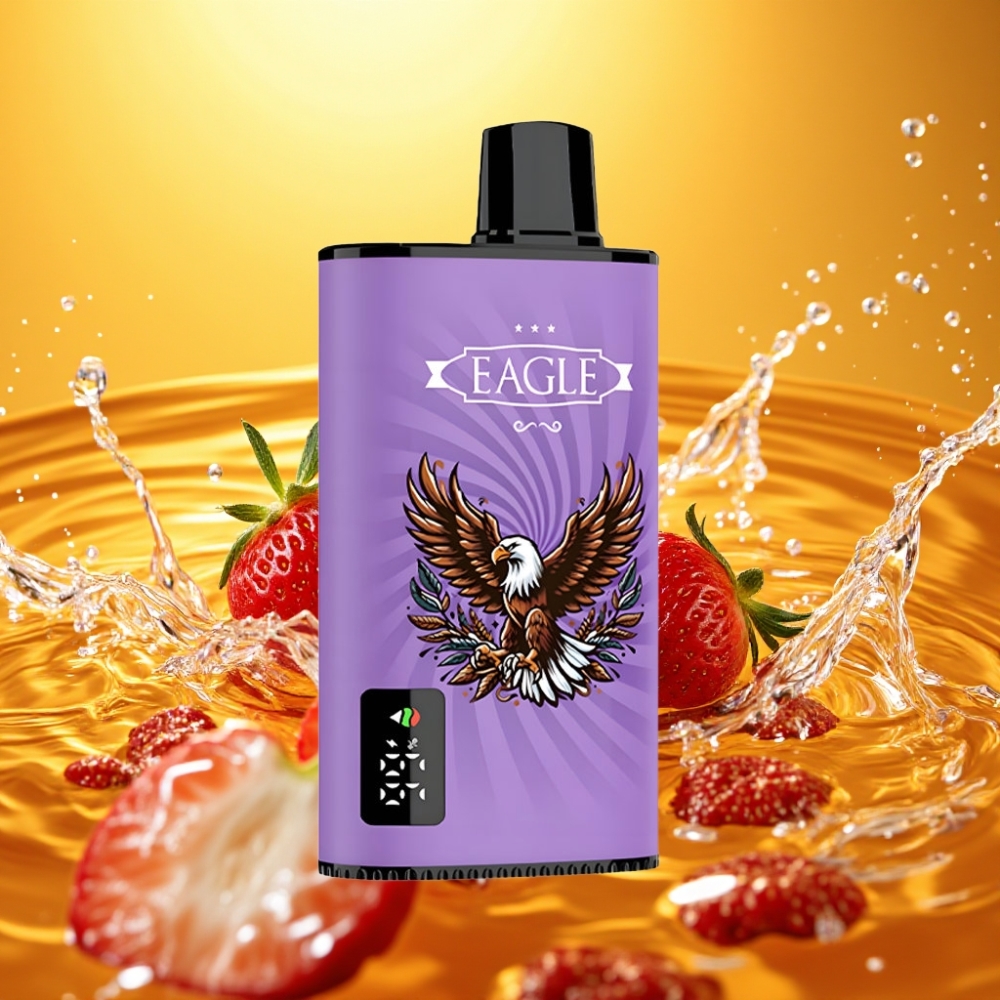 JNR EAGLE Smart 23000 Puffs Tela Digital 1.0ohm Mesh Fluxo Ajustável 750mAh Tipo-C 25ml Morango Gelado JNR EAGLE Smart 23000 Puffs Tela Digital 1.0ohm Mesh Fluxo Ajustável 750mAh Tipo-C 25ml Morango Gelado