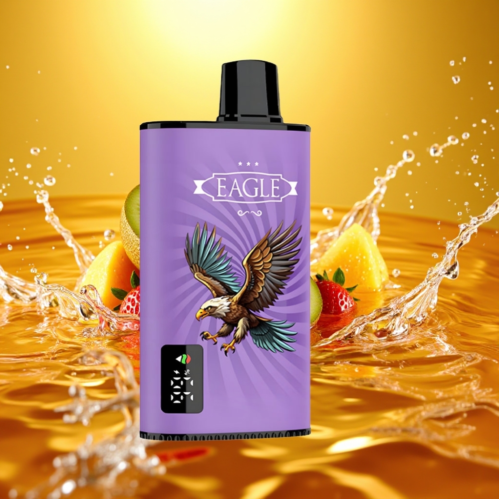 JNR EAGLE Smart 23000 Puffs Tela Digital 1.0ohm Mesh Fluxo Ajustável 750mAh Tipo-C 25ml Morango Kiwi JNR EAGLE Smart 23000 Puffs Tela Digital 1.0ohm Mesh Fluxo Ajustável 750mAh Tipo-C 25ml Morango Kiwi