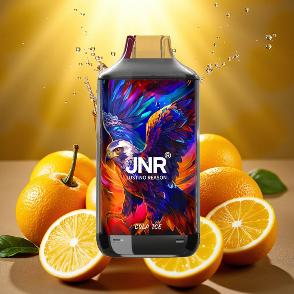 JNR Falcon 16000 Puffs 850mAh 22ml Dual Mesh Coil Type C/Lightning LED Display 0%/2% Gelo de Cola JNR Falcon 16000 Puffs 850mAh 22ml Dual Mesh Coil Type C/Lightning LED Display 0%/2% Gelo de Cola