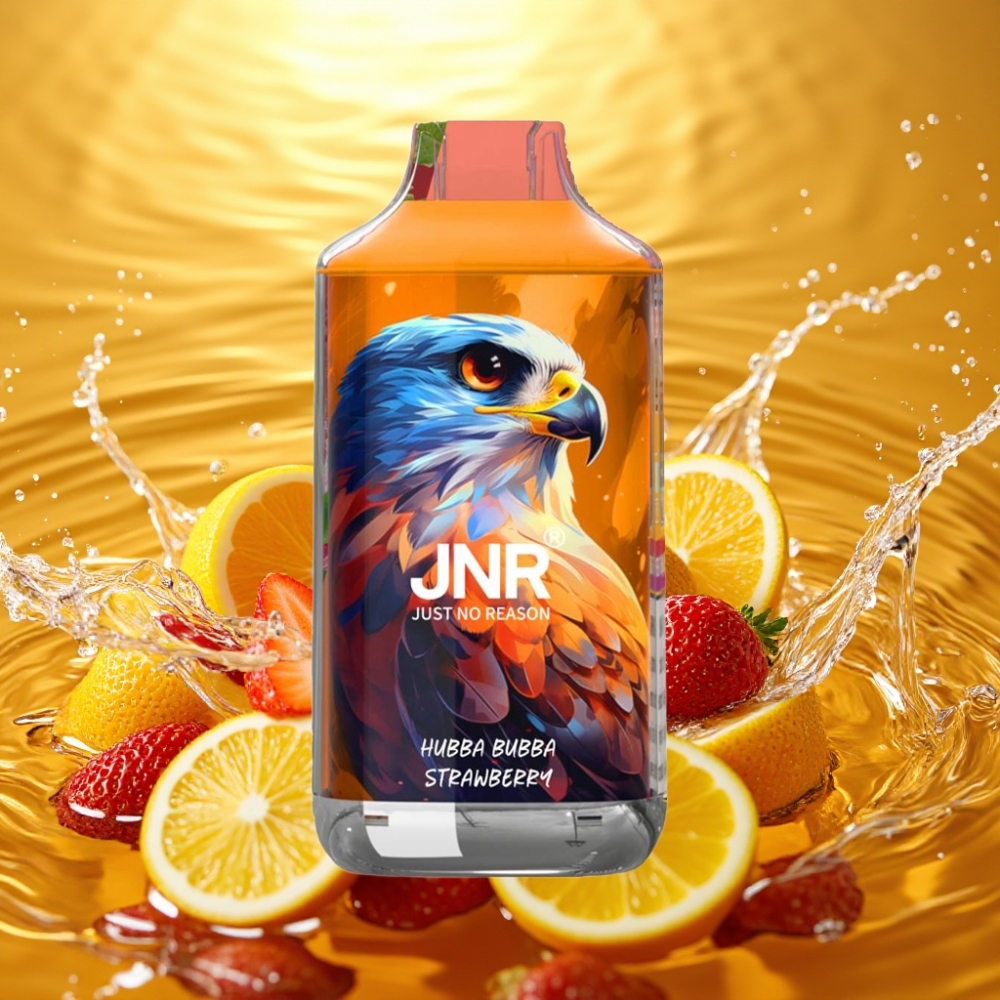 JNR Falcon 16000 Puffs Disposable Vape Morango Hubba Bubba 22ml Dual Mesh Tipo C & Lightning LED 0%2% 850mAh JNR Falcon 16000 Puffs Disposable Vape Morango Hubba Bubba 22ml Dual Mesh Tipo C & Lightning LED 0%2% 850mAh