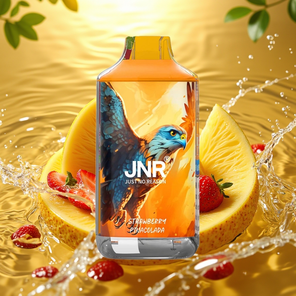 JNR Falcon 16000 Puffs Disposable Vape Morango Pina Colada 850mAh 22ml Dual Mesh Coil Type C LED JNR Falcon 16000 Puffs Disposable Vape Morango Pina Colada 850mAh 22ml Dual Mesh Coil Type C LED