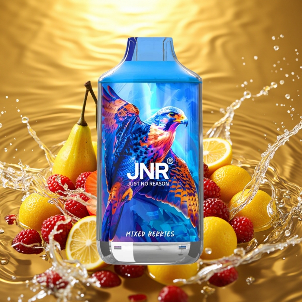 JNR Falcon 16000 Puffs Dispositivo Vaporizador Descartável Bagas Misturadas Tipo C LED Dual Mesh 22ml 850mAh 0%2%
