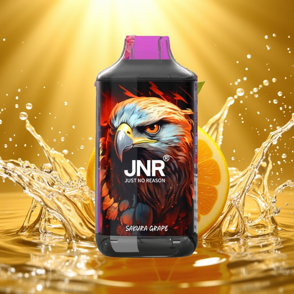 JNR Falcon 16000 Puffs Recarregável Sakura Uva Dual Mesh LED Tipo C Lightning 850mAh 22ml 0%2%