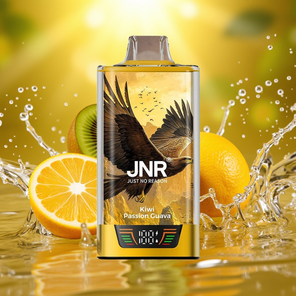 JNR Falcon Pro 28000 30ml 5% Nic Dual Mesh USB-C MTL Kiwi Maracujá Goiaba JNR Falcon Pro 28000 30ml 5% Nic Dual Mesh USB-C MTL Kiwi Maracujá Goiaba