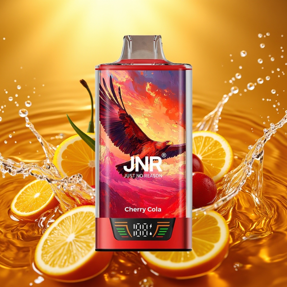JNR Falcon Pro 28000 Display Dual Mesh USB-C 30ml 5% Nic Cereja-Cola JNR Falcon Pro 28000 Display Dual Mesh USB-C 30ml 5% Nic Cereja-Cola