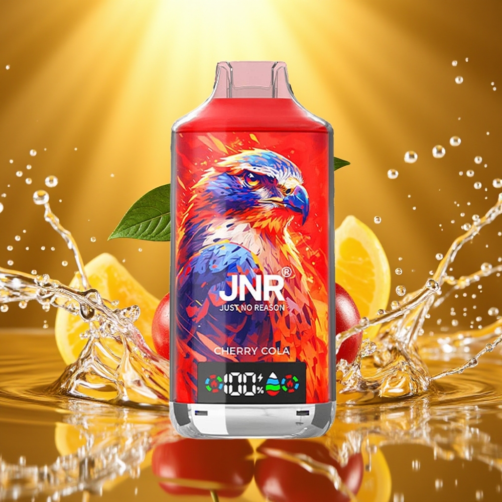 JNR Falcon X 18000 Puffs 750mAh 24ml Dual Mesh Coil Digital Display Type-C Cereja Razão