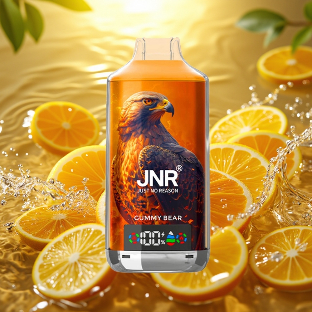 JNR Falcon X 18000 Puffs Digital Display Type-C 750mAh 24ml Dual Mesh Coil Ursinho de Goma