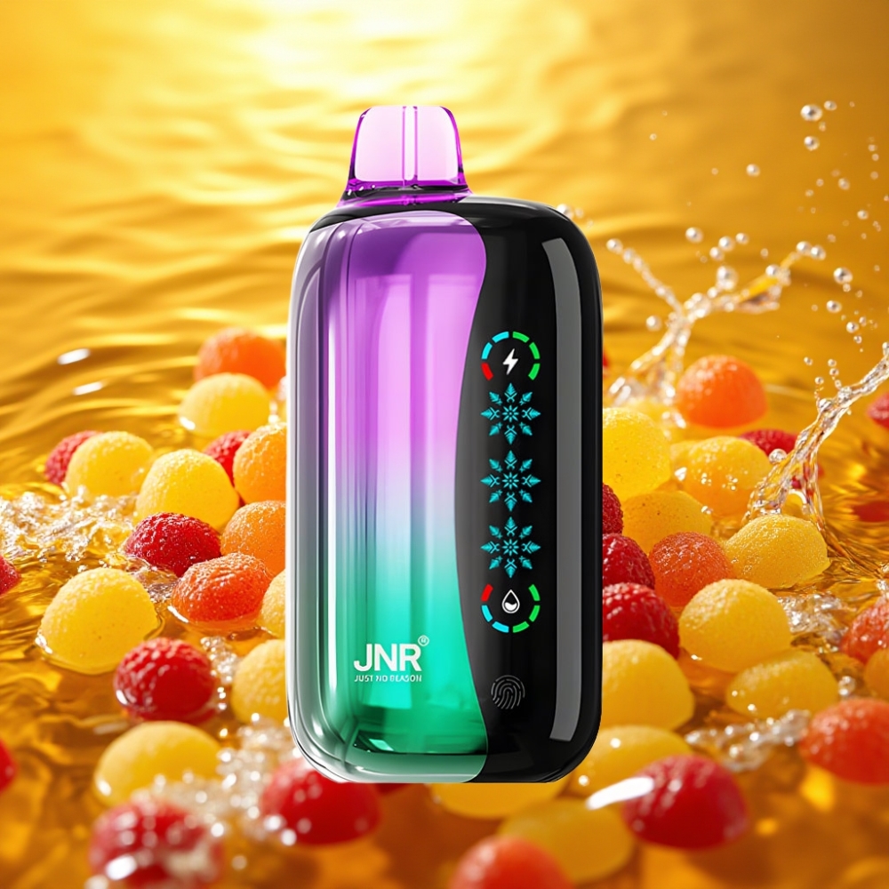 JNR Flex Ice 21000 Puffs 26ml Touch Screen Ajustável Geladinhas Cereja Ácida