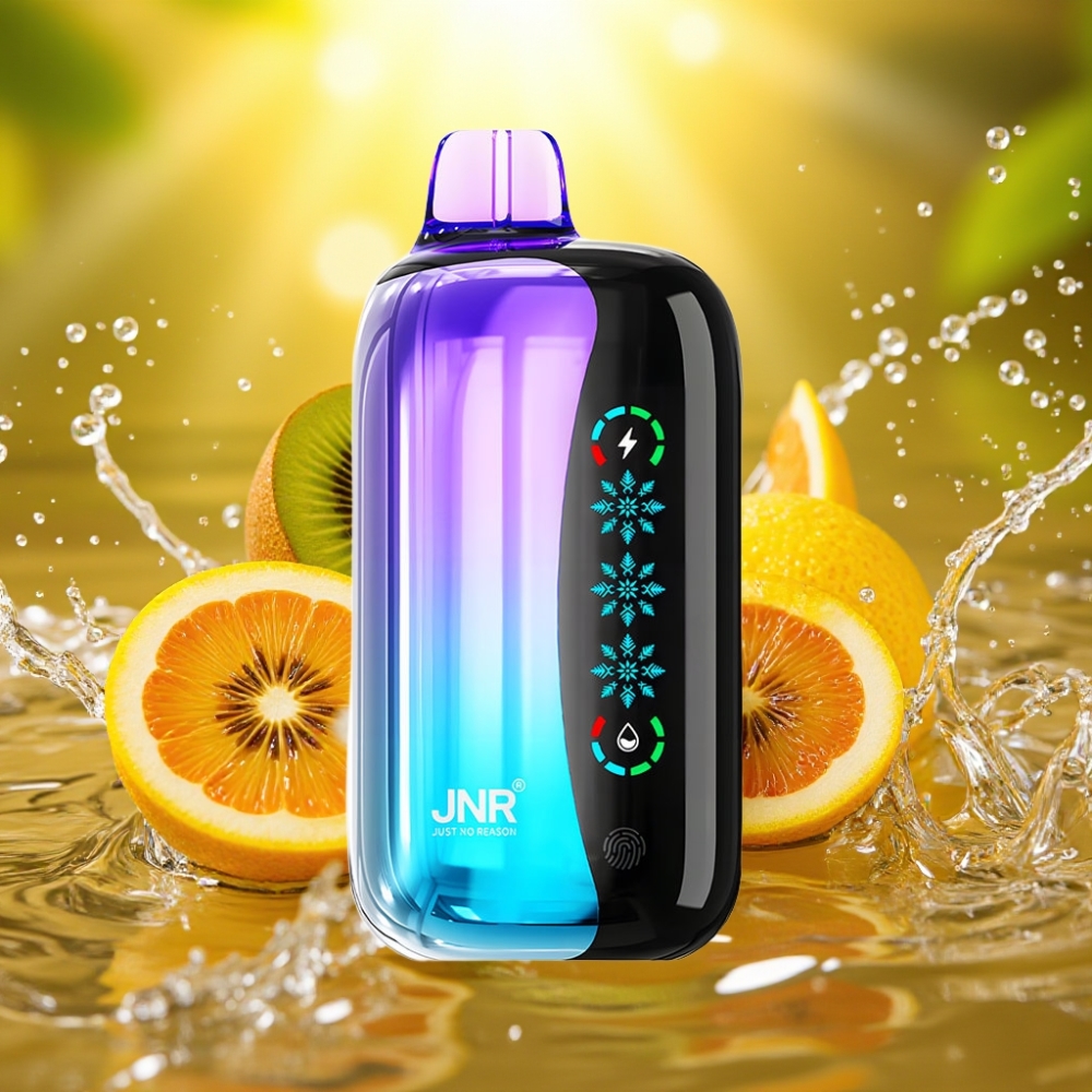 JNR Flex Ice 21000 Puffs Disposable Vape Kiwi Maracujá Goiaba Ice Adjustable 26ml Touch Screen 1.2 Ohm Dual Mesh 1000mAh Type-C
